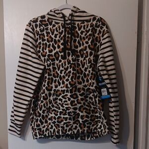 Leopard and Stripe Hoodie